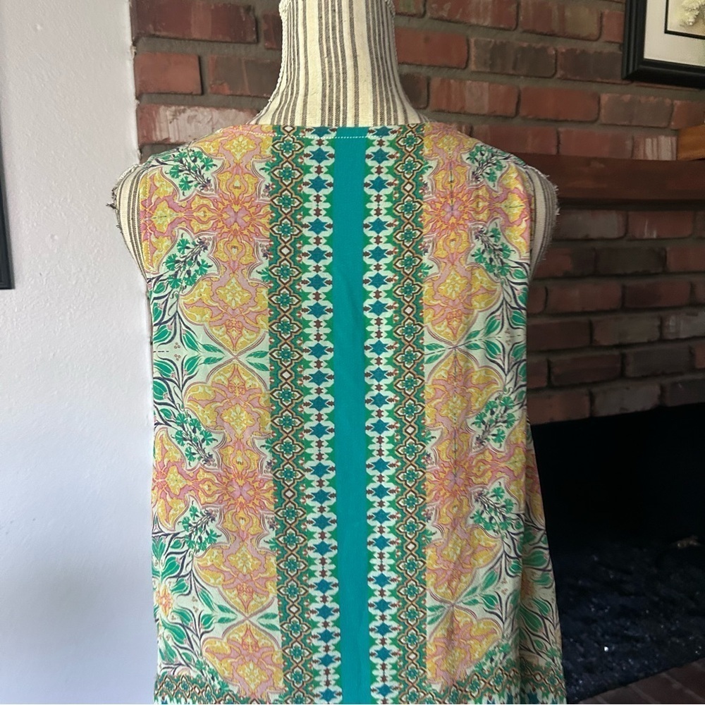 Anthropologie Hemant & Nandita Moana Silk Beaded Tiered Dress Sz S - Picture 8 of 10